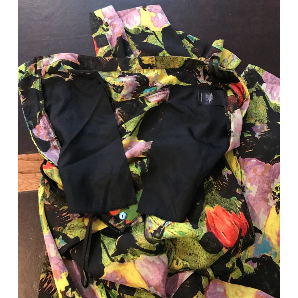 Anthropologie Leifnotes Blurred Dahlia Wide Leg Pants 8 Floral Palazzo - Picture 6 of 14